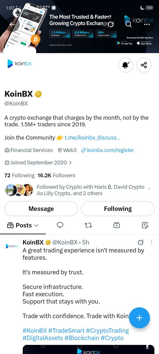 Smackking545's tweet photo. @Jia_Crypto01 @KoinBX Follow proof 

I know my luck won’t stay bad forever at some point the tide has to shift. Maybe this is that moment, the one that ends the losing streak and shows that patience and persistence truly pay off. 

Usdc

0x39A12A6662A654Fcc10C144349A5aE59A006f9Dc https://t.co/WJHhKpUKpS