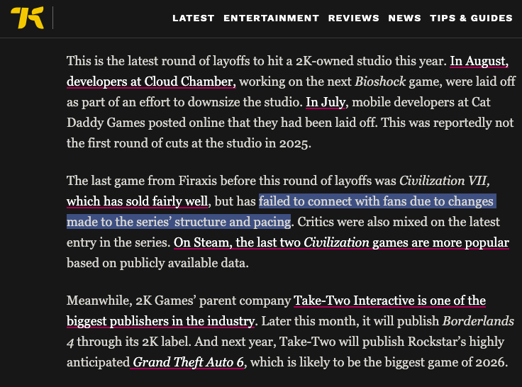abra_chan's tweet photo. [TONIGHT] Civilization 7: Beyond the Grand Canyon
We might be forced to go for Science or Culture unfortunately. After taking out just one Civ we've reached the cap @FiraxisGames devs added to the number of cities you can have without taking massive happiness penalties. Seems like a huge Domination victory nerf.

They also made the women masculine and the men femme, giving the same characters significantly less muscle mass/charm, low quality 3d model renders, and Sim-like mannerisms unbecoming of a world leader.

I don't understand who the target audience for this game was. It's no wonder they had massive layoffs. Fans don't want your ideologies injected into the game! How many L's does it take to learn this simple lesson?