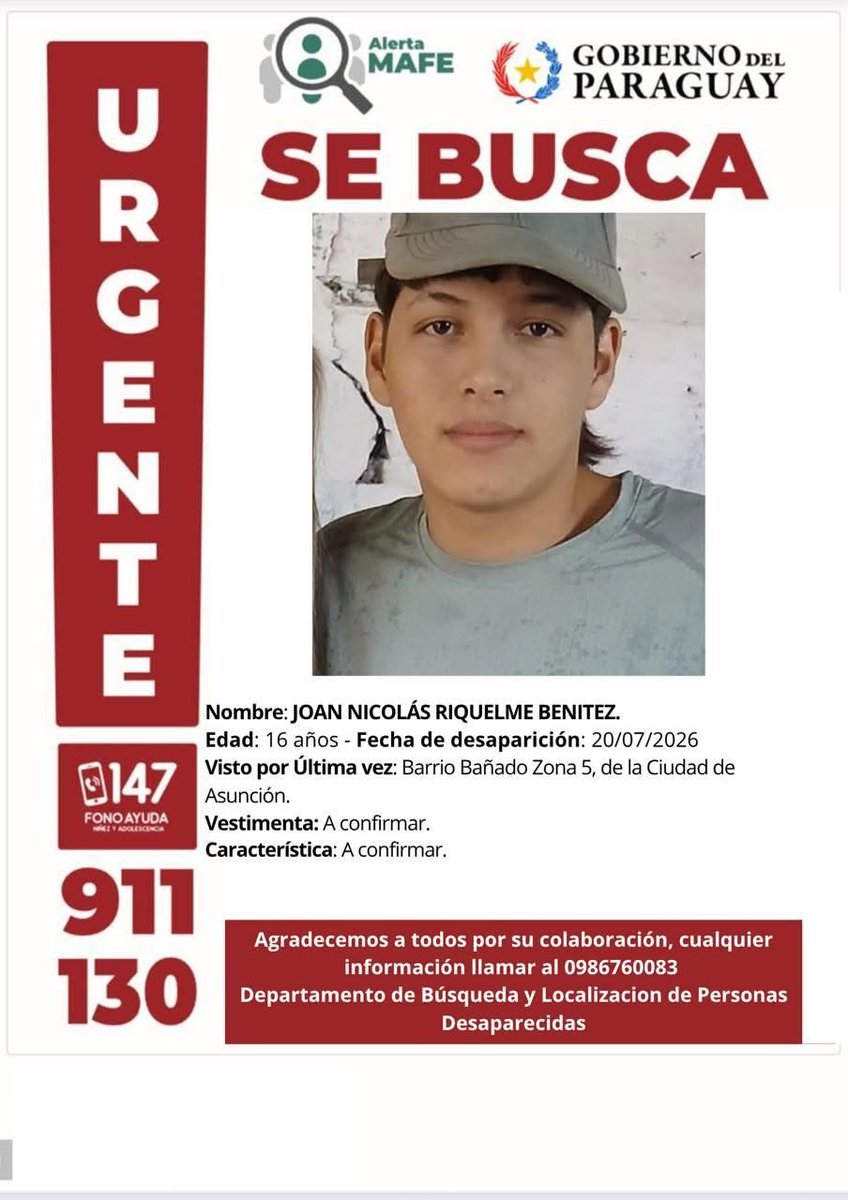 delpynews's tweet photo. ▶️ALERTA MAFE: COMPARTÍ PARA QUE APAREZCAN PRONTO | ​​⚠️

🔴La Policía pide ayuda para localizar a estos menores de edad desaparecidos.

Ante cualquier información, favor contactar al 911, al 130, al 147 o al 0986 760 083.📲 https://t.co/6VTfmLWvoK