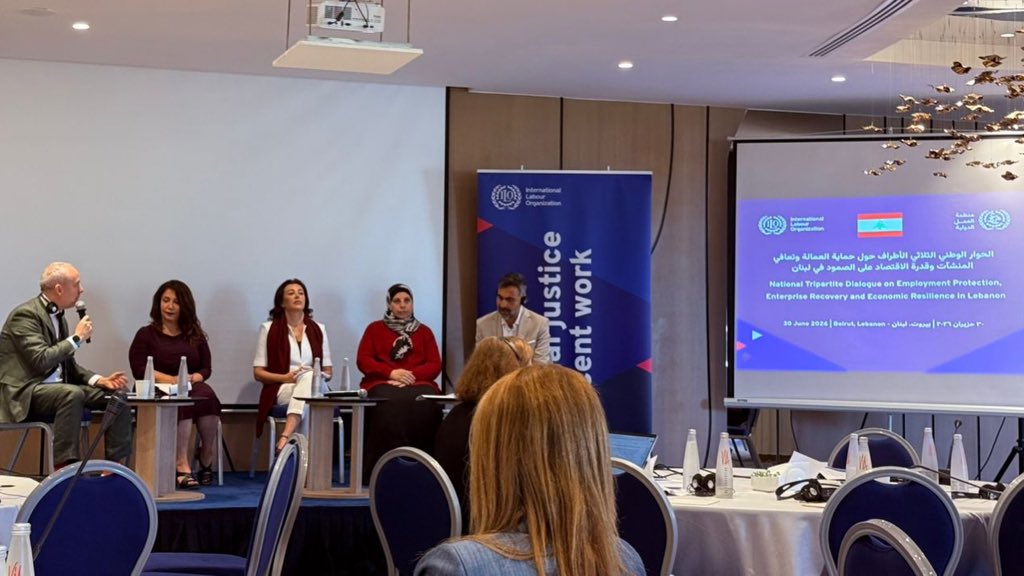 SuheirGhali's tweet photo. At the ILO National Tripartite Dialogue, I highlighted that protecting jobs and incomes requires linking social protection with skills, employment and enterprise support—creating economic inclusion pathways that help vulnerable families move gradually toward self-reliance. #ILO https://t.co/mvMgspaeEP