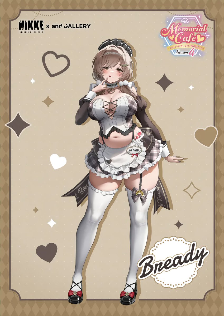 NikkeGOM's tweet photo. Arte de Bready Maid para la colaboración entre Goddess of Victory: NIKKE y and GALLERY Cafe. 
#니케 #ニケ #NIKKE https://t.co/w1aXWb9813