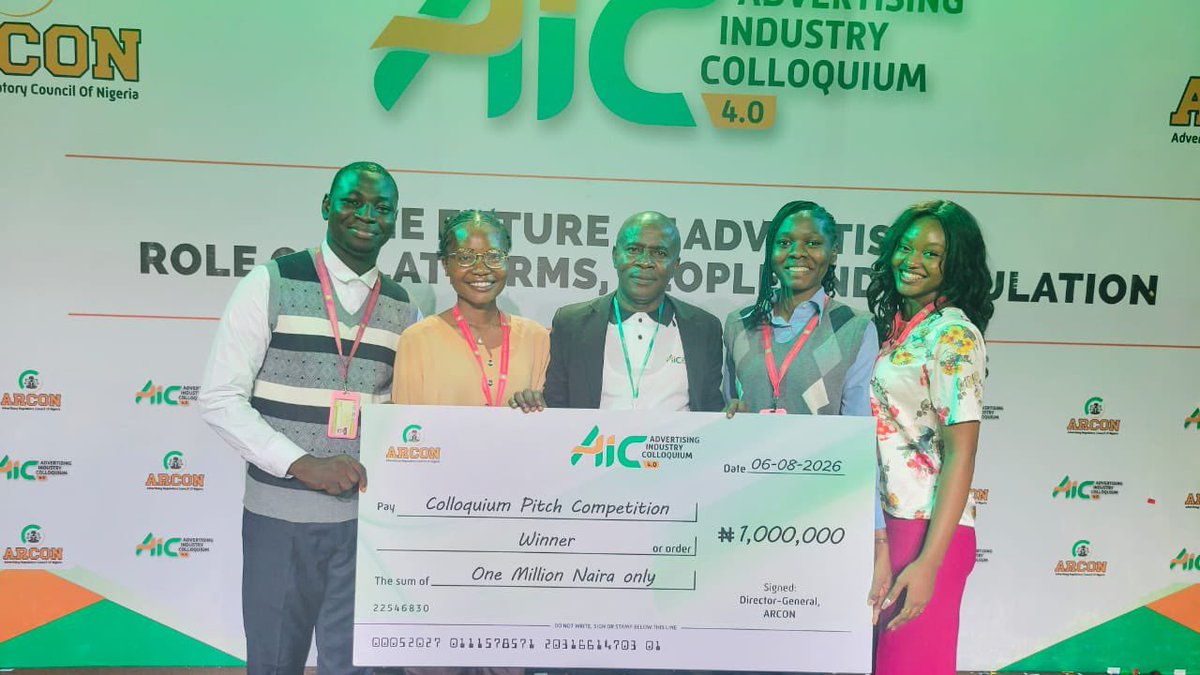 Tosaino_01's tweet photo. Congratulations to our outstanding champions:

• Olusola Oladeji
• Adeosun Omotoyosi
• Adeola Precious
• Olagunju Boluwatife
• Olawoyin Habeebulahi

Your victory at the ARCON Creative Advertising Pitch Competition is a proud moment for MACOSA.
#MACOSA #KWASU #ARCON https://t.co/iAMuhGwH6E