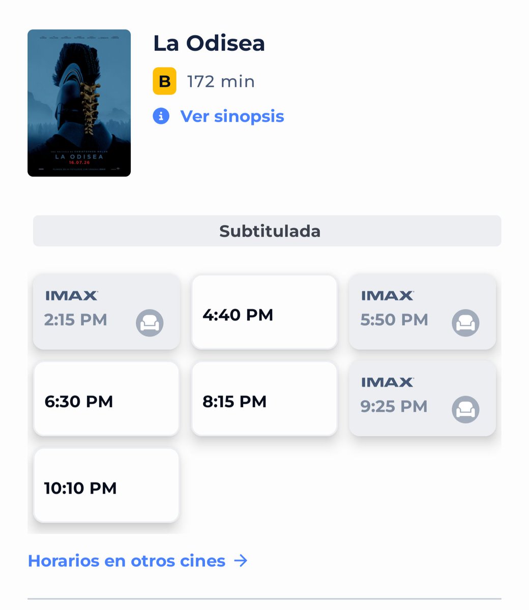 TayDelRey's tweet photo. Llevo dos semanas tratando de volver a ver La Odisea y tal parece que asi seguiré, gracias por tanto cinepolis https://t.co/ZNzzqcvfwt