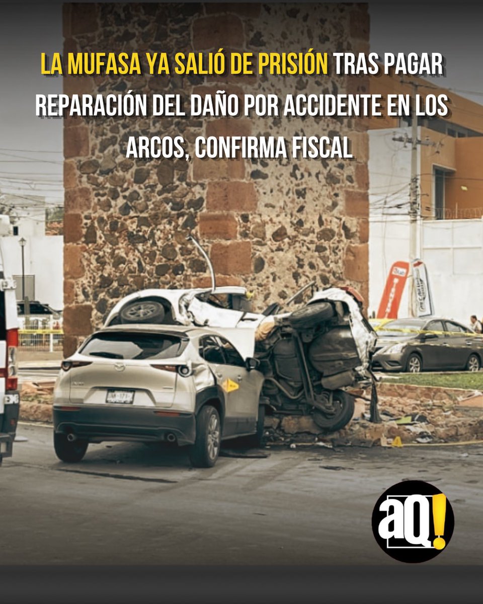 AlertaQro's tweet photo. 👤‼️La Mufasa ya salió de prisión tras pagar reparación del daño por accidente en #LosArcos,confirma Fiscal
💰El fiscal señaló que Paola "N" ya realizó la reparación del daño, después de que llegó a un acuerdo reparatorio con las víctimas indirectas👇
https://t.co/YM1n8Yly5f https://t.co/GozLXEUf5Y