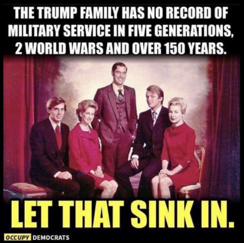 wadewins1's tweet photo. @kangaroos991 Don’t you dare compare Trump the draft dodger to General Patton and MacArthur. Trump wouldn’t get through basic training let alone reach the rank of General. https://t.co/dk1DLnaaWw