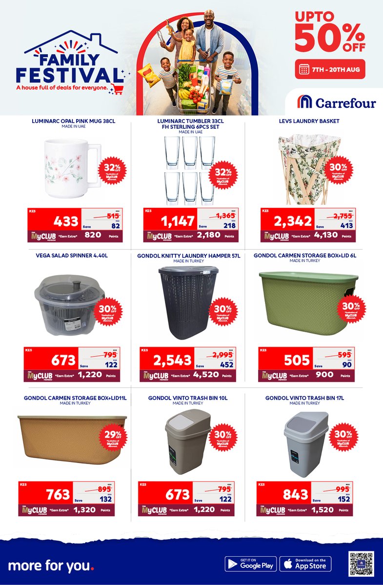 CarrefourKe's tweet photo. Family moments deserve unbeatable value.

Shop more, save more, and enjoy incredible offers for the whole family at the Carrefour Family Festival only at #CarrefourKenya https://t.co/fVoPRPK0xV