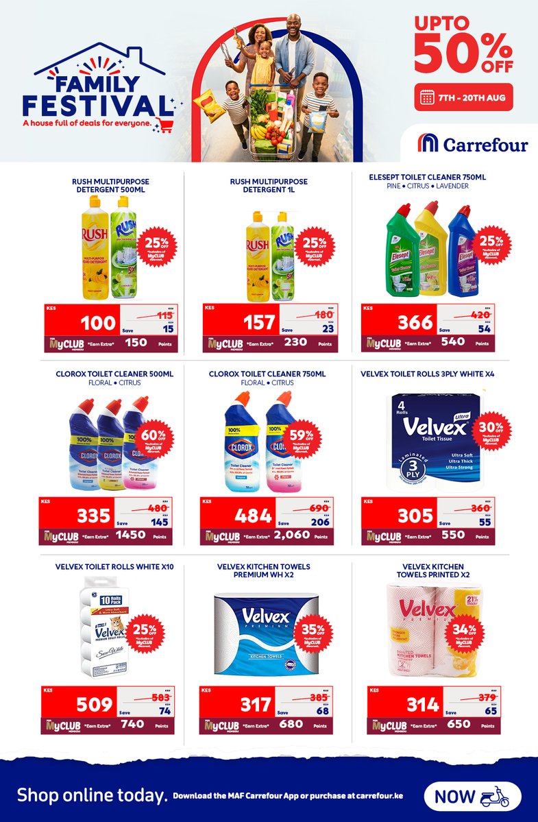 CarrefourKe's tweet photo. Family moments deserve unbeatable value.

Shop more, save more, and enjoy incredible offers for the whole family at the Carrefour Family Festival only at #CarrefourKenya https://t.co/fVoPRPK0xV