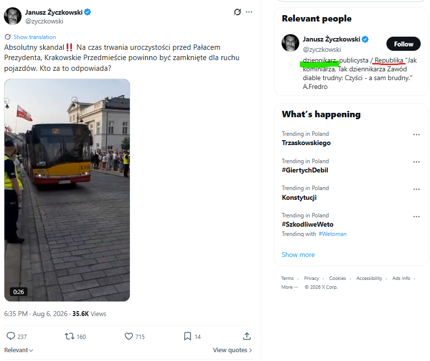 JanP89270's tweet photo. @zyczkowski Dobre, "dziennikarz" a nawet nie sprawdził czy zostało to zgłoszone do miasta. 

Ale "Republika" wyjaśnia wszystko, telewizja zatrudniająca niepełnosprawnych. https://t.co/TOP5uo1ut4