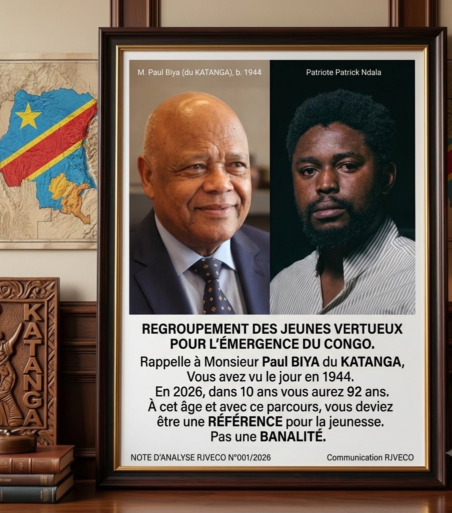NdalaPatrick01's tweet photo. @MagloireVal Vous vous précipiter à vouloir donner et parler au nom du peuple congolais.
C’est une honte d’entrer Mr Kyela entrain de vendre un peuple qui n’est nullement impliqué. https://t.co/7kOAKkJO1Z