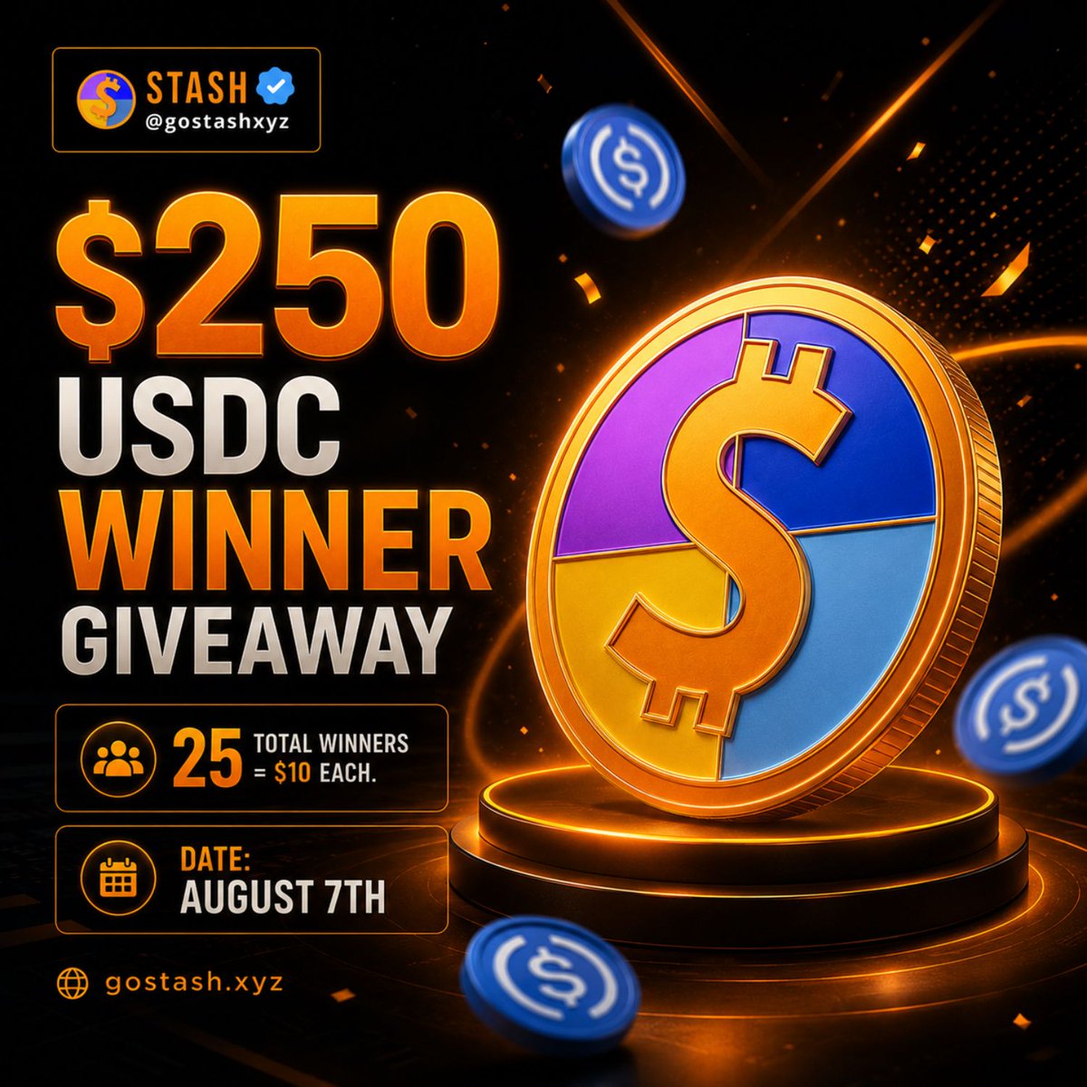 gostashxyz's tweet photo. Tomorrow morning, the vault opens. 🔓

We’re going live to announce the 25 winners of the July STASH Army PFP Giveaway.

Each winner receives $10 USDC.

Some of you changed your PFP for the culture.

Some of you changed it for the giveaway.

We respect both forms of patriotism. 😂👀

⏰ August 7 at 11:00 AM ET

Join the Space:
https://t.co/CJLPkAsYkI