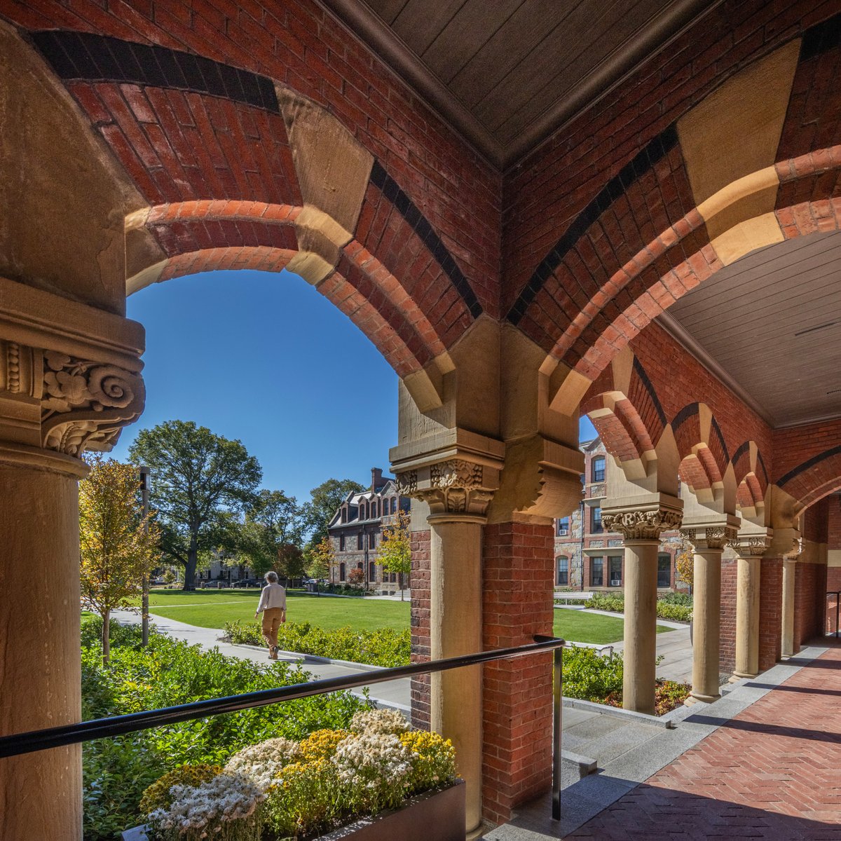 Centerbrook's tweet photo. Carefully integrated interventions at @lesley_u remove barriers while respecting the historic fabric. A new bridge, elevator, accessible arcade, and sloped walkways create seamless connections between buildings, ensuring all users share a common and intuitive experience. https://t.co/EeHreqZkg0