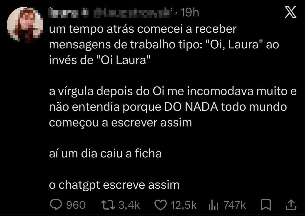 Prof_Andresan's tweet photo. Aí você passa 20 anos da sua vida ensinando as pessoas a separar o vocativo com a vírgula e entra no twitter e lê que isso é coisa de ChatGPT 😭 https://t.co/iqBtO2kSYg