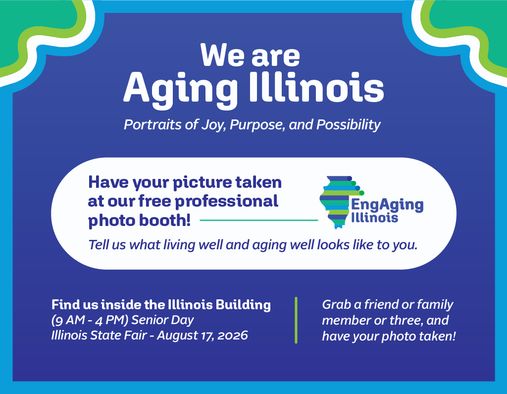 MayorsCaucus's tweet photo. #EngAgingIllinois will be launching We Are Aging Illinois: Portraits of Joy, Purpose, and Possibility, a campaign to capture the spirit, diversity, and vitality of older adults and the experience of aging in Illinois.
Stop by the photo booth at the State Fair 8/17 to participate! https://t.co/XdjPdCvHVG