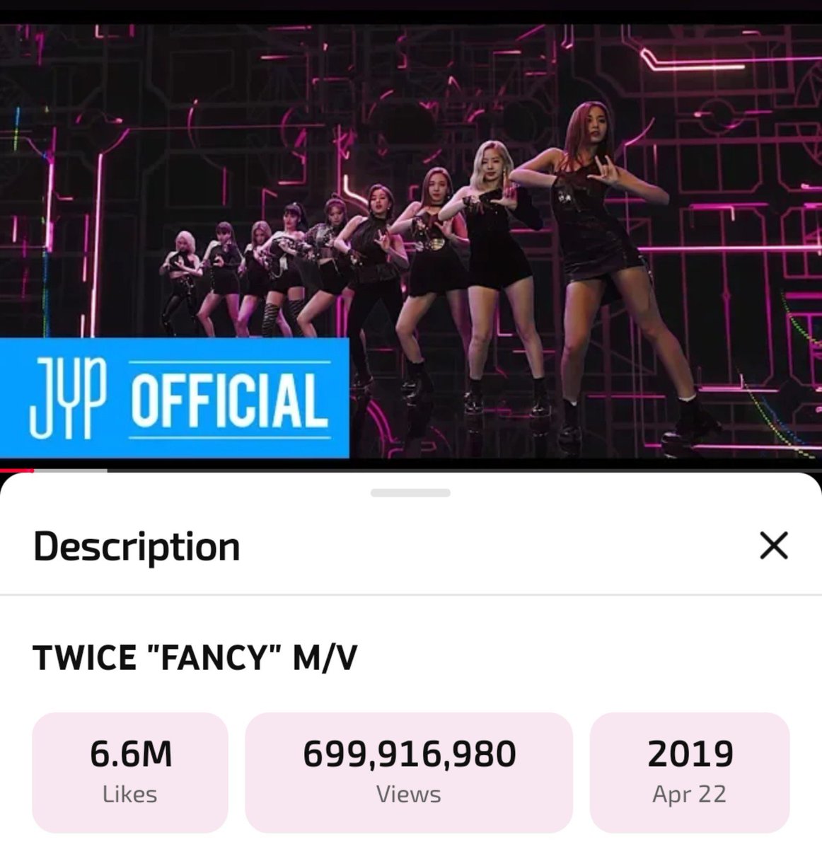 OLTSupport's tweet photo. 🚨"FANCY" by #TWICE is less than 100,000 views away from surpassing 700M views on YouTube 

https://t.co/fhujOjeJIP https://t.co/d76T4DDTJ1