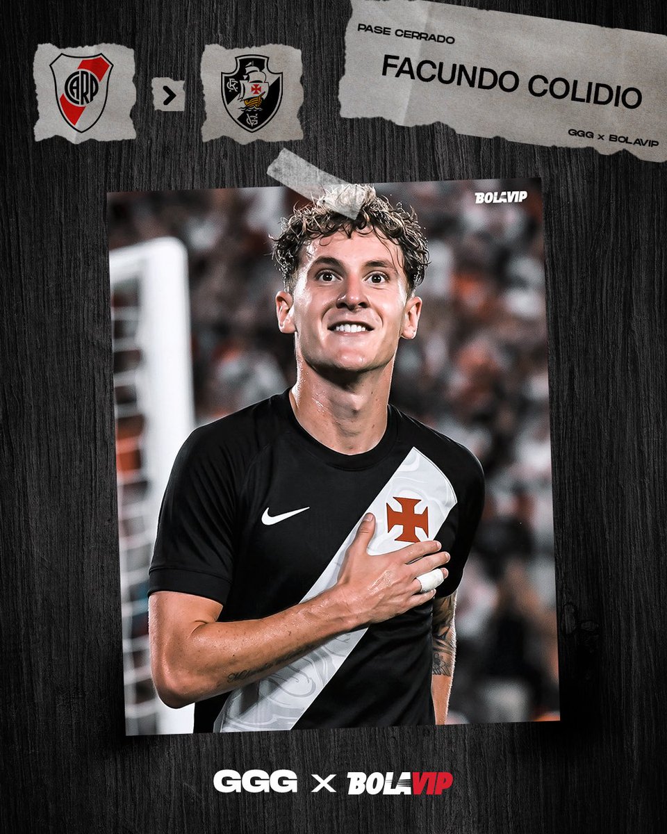 GerGarciaGrova's tweet photo. 🚨[EXCLUSIVO] #VascoDaGama y #River lograron un acuerdo verbal por Facundo Colidio.

📍US$4.5M por el 50% de la ficha y la posibilidad de transferir el otro 50% en US$5.5M según objetivos

📌Se cruzan contratos para oficializar la operación.

✍🏾por tres temporadas. https://t.co/ADQrE4joSE
