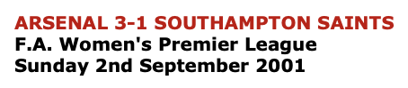 TheAWArchive's tweet photo. 2nd September 2001
Premier League National Division
Arsenal 3-1 Southampton Saints
Jayne Ludlow (28)⚽️
Una Nwajei (63)⚽️
Faye White (72)⚽️
Ellen Maggs (90)⚽️
https://t.co/Cxx9u11JuL