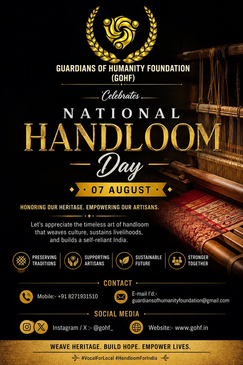 gohf_'s tweet photo. Proud to be Bhartiya.
.
On announcement of @narendramodi ji, we also request all citizens to promote Handloom Clothes and also share your videos on social media and tag us @gohf_  #gohf_ #pri_squad https://t.co/icYFhu4qzh