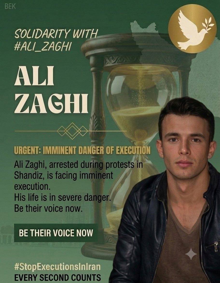 taebrowcut7's tweet photo. #AliZaghi arrested during protests in Shandiz (near Mashhad), may face imminent execution after a sham trial without due process. His life is in severe https://t.co/TeZFT7Dr94 his voice. @UN @amnesty @UNHumanRights @hrw
#StopExecutionsInIran https://t.co/wlaap5ZWo2