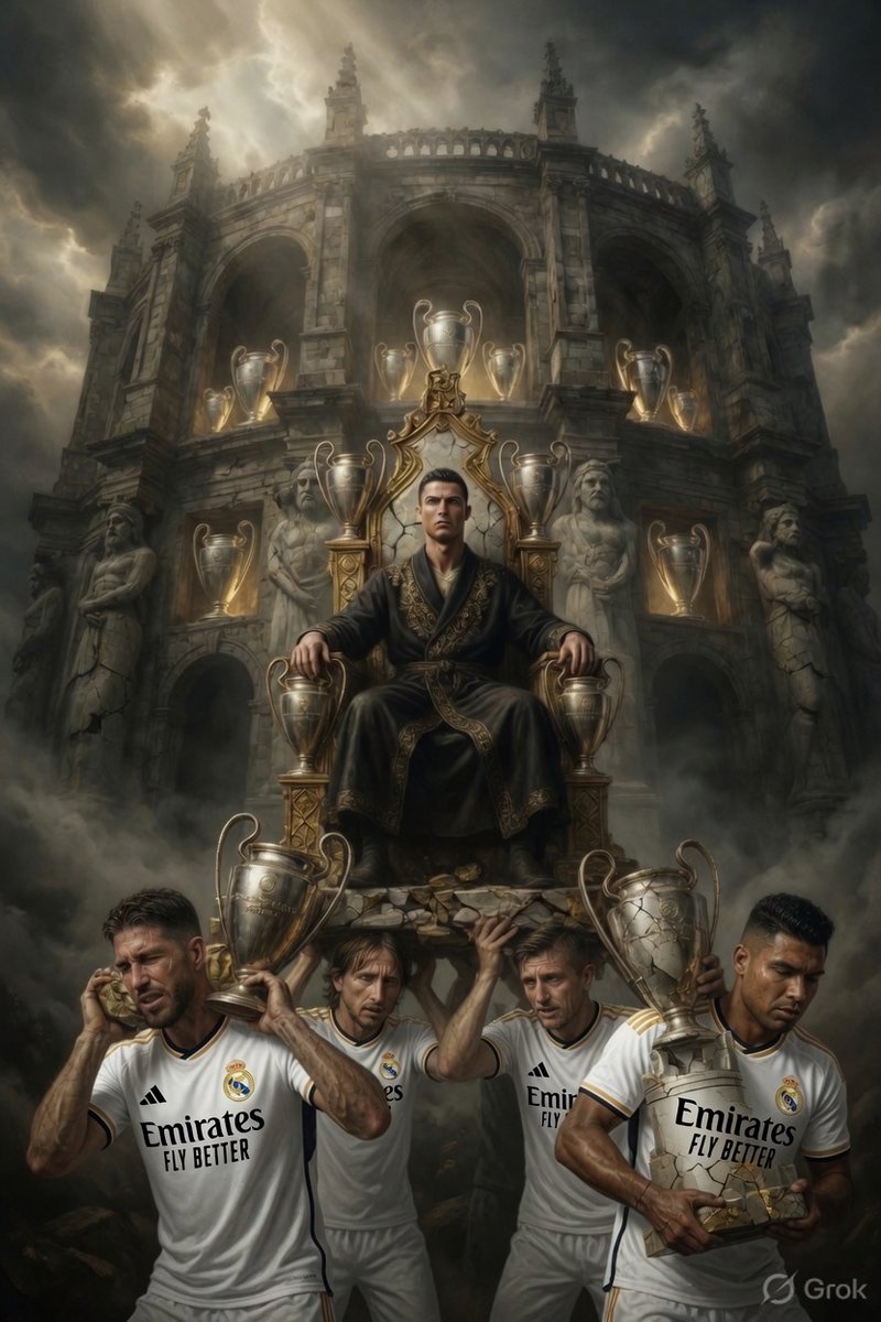RPlanox's tweet photo. The “Mr UCL” myth collapses under one simple timeline:

🏆 Real Madrid had 9 European Cups before Ronaldo arrived.
🏆 Won 4 with him.
🏆 Won 2 more after he left.

And in three of those four finals:

🇪🇸 2014 — Ramos saved Madrid in the 93rd minute. Bale scored the winner.
🇪🇸 2016 — Ramos scored and won Man of the Match.
🏴󠁧󠁢󠁷󠁬󠁳󠁿 2018 — Bale scored twice and won Man of the Match.

This supposed “one-man carry job” featured:

Ramos. Modrić. Kroos. Casemiro. Benzema. Bale. Marcelo. Carvajal. Navas.

One of the greatest cores football has ever seen.

And here’s the funniest part:

🏆 Modrić - 6 Champions Leagues
🏆 Carvajal - 6 Champions Leagues
🏆 Ronaldo - 5 Champions Leagues

So what exactly makes only him “Mr UCL”?

Ronaldo was an elite finisher inside Madrid’s dynasty.

He did not build it.

Real Madrid made “Mr UCL” possible.

“Mr UCL” never made Real Madrid.