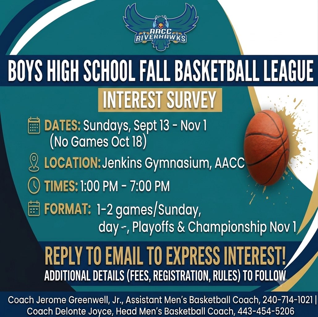 CoachJay_Jr's tweet photo. @riverhawks_mbb Fall League for HS DMV schools. If you are interested feel free to reach out https://t.co/T0gNvQiPES