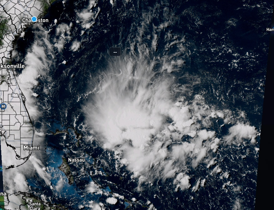 WeMetWx's tweet photo. I know its not, but it sure as HECK feels like and LOOKS like a tropical storm. They've been getting 50mph gusts in Florida as well. #scwx #tropics #technicality https://t.co/MB7YTXUb13