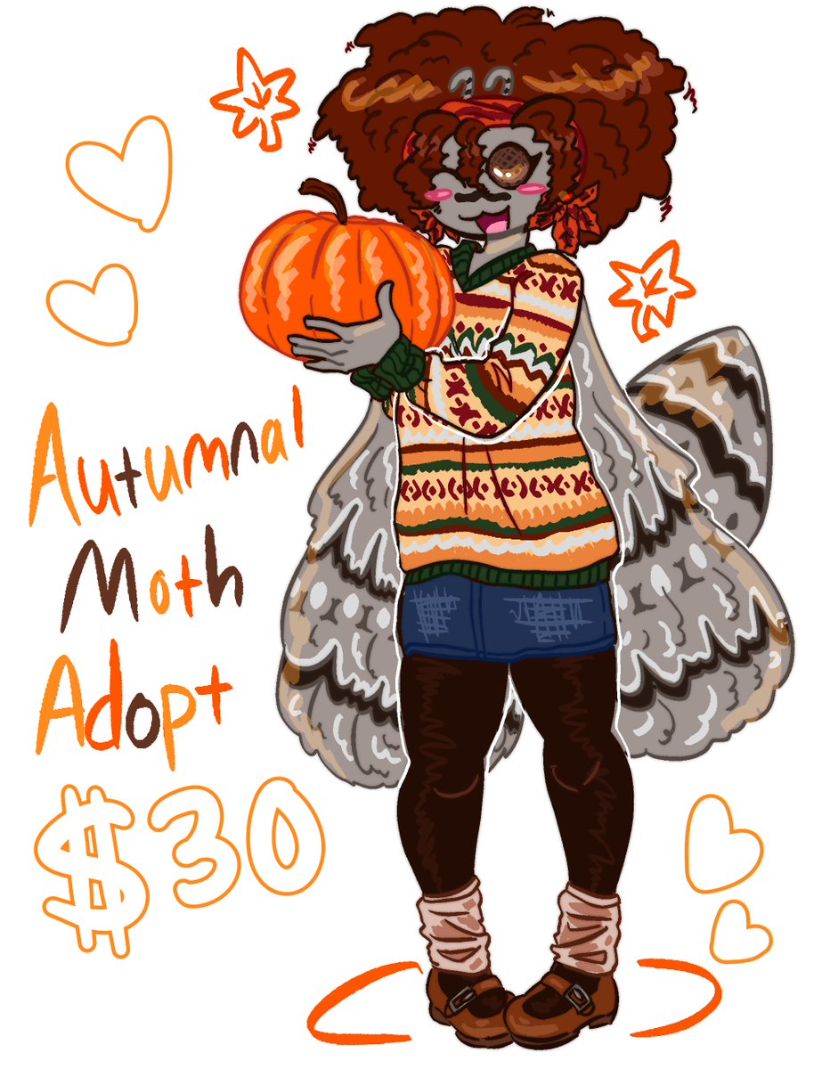 rainbow_tigre's tweet photo. It might be a bit early for this but idc!!! Autumnal moth adopt for sale! DM or reply to claim :3 #adoptable https://t.co/9TdG3iSkJg