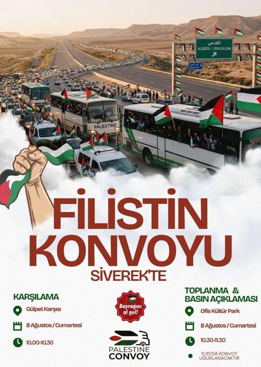dkvsiverek's tweet photo. 🇵🇸 FİLİSTİN KONVOYU SİVEREK’TE!

Gazze’nin ve Filistin’in sesi olmak için hep birlikte yollardayız!

🚗🇵🇸 Tüm halkımız davetlidir.

Filistin için, Gazze için, Kudüs için…
Siverek susmuyor! https://t.co/MpbQzZp71z