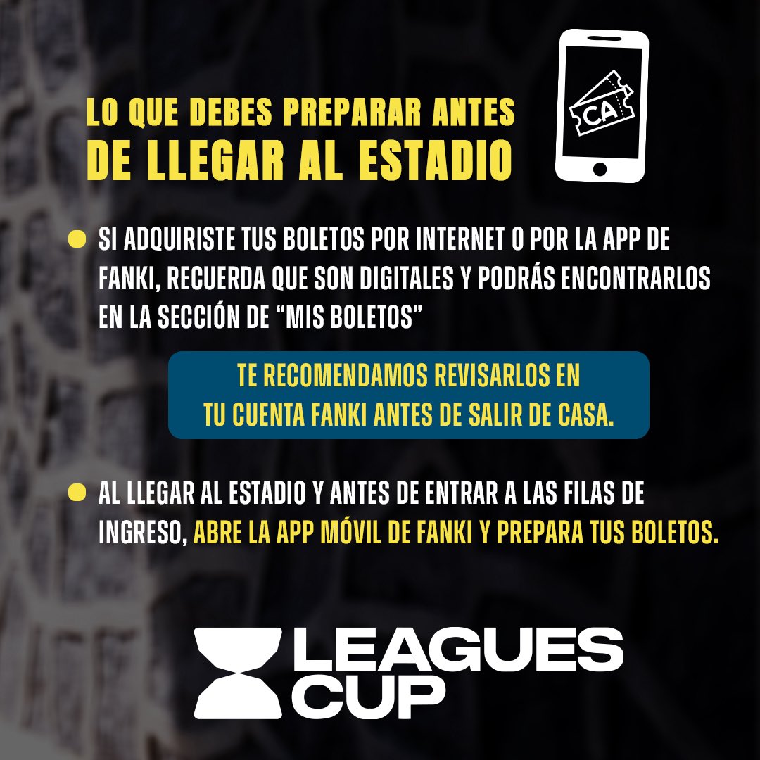 AyudaAmePass's tweet photo. Antes de venir a la @LeaguesCup, revisa toda la información para tu llegada al América vs. San Diego. 🦅

Planea tu trayecto con anticipación y llega temprano al estadio para disfrutar la experiencia desde el inicio. 👇 https://t.co/BPr4JMRycV