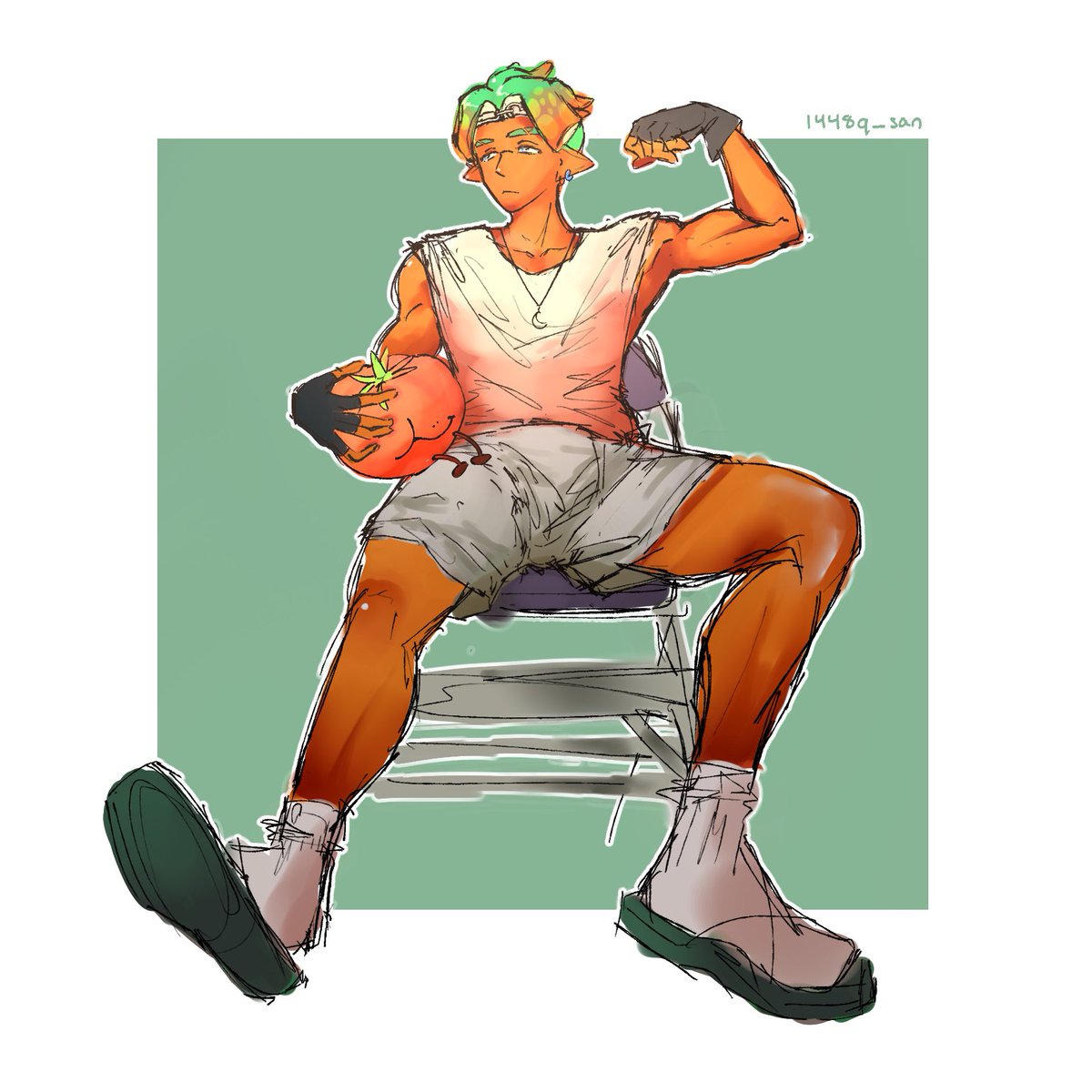 1448q_san's tweet photo. enji #splatoonraiders #splatoonart https://t.co/98bJ5sB3Gy