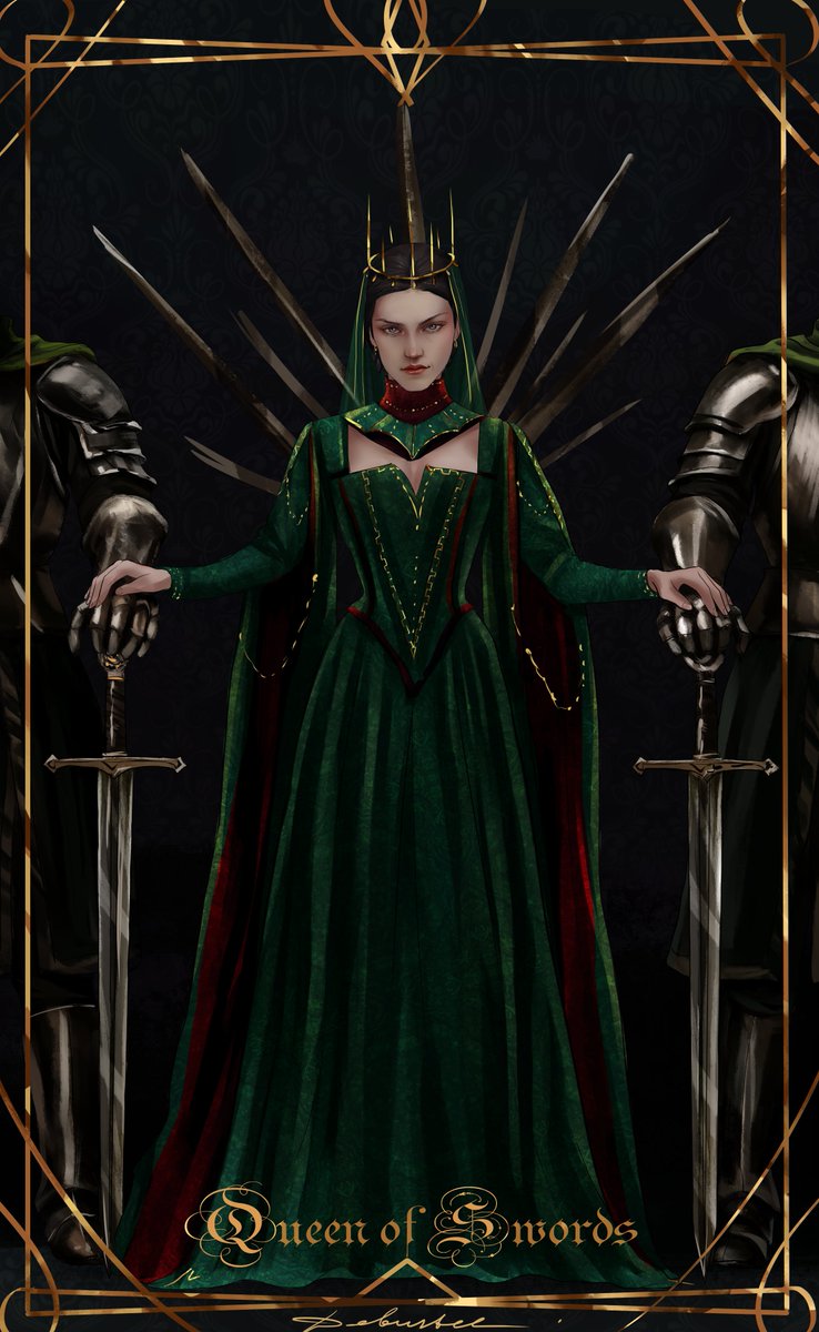 debustee's tweet photo. Alicent Hightower as a tarot card💙 https://t.co/tTxxtivEru
