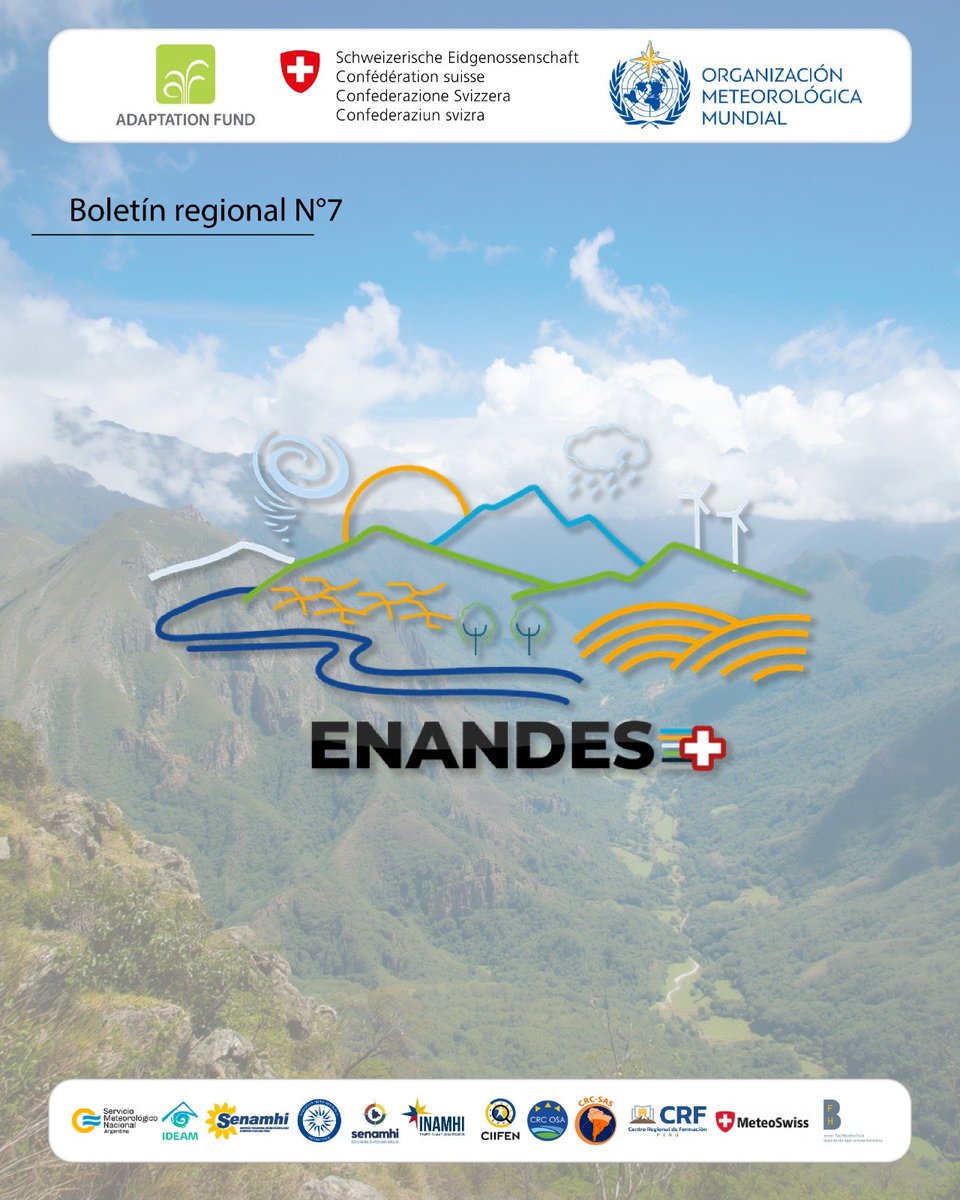 ciifen's tweet photo. 📢 Ya está disponible el Boletín Regional No. 7 de ENANDES+.

Conoce los principales resultados, avances y acciones desarrolladas por los socios del proyecto durante el primer semestre de 2026, fortaleciendo los servicios climáticos en la región.

⬇️ https://t.co/QykKm7AST5 https://t.co/LkgcQwrllb