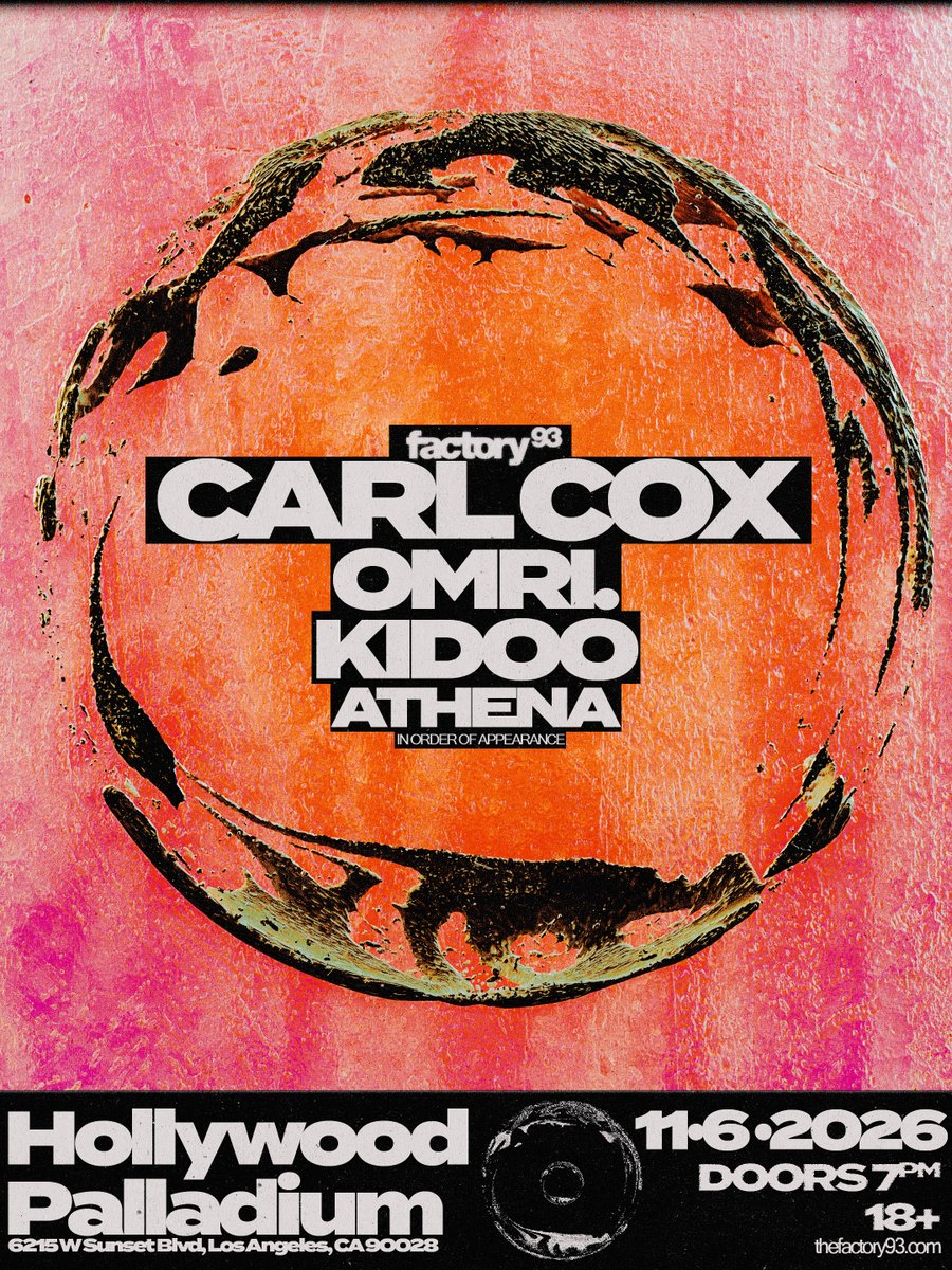 Carl_Cox's tweet photo. LOS ANGELES 😎🔥

We've had some fantastic shows over the years, and I'm looking forward to doing it all again at the historic Hollywood Palladium on November 6. Join me for our next journey. Oh Yes!

https://t.co/bwa6iovK3q https://t.co/i3yxwryt7G
