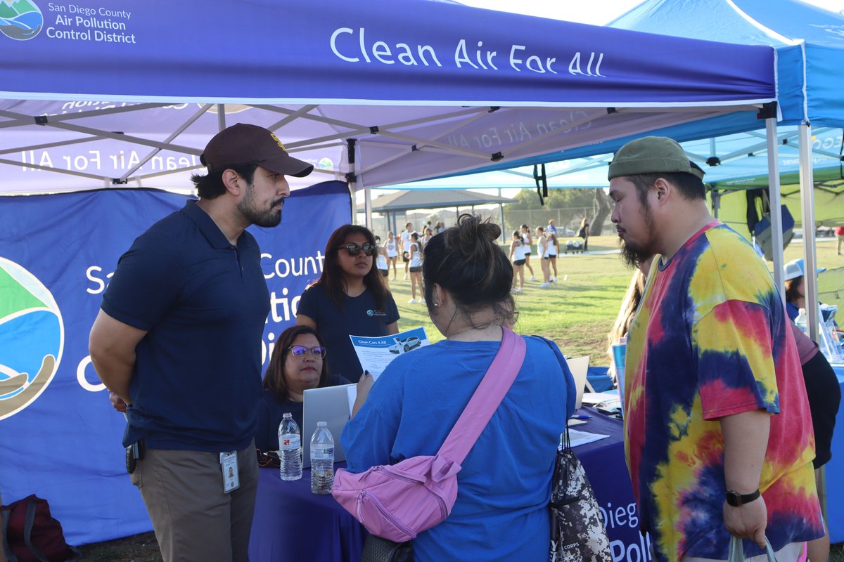 sdapcd's tweet photo. SDAPCD was excited to participate in the community resource fair for #NationalNightOut!

Our team connected with residents by sharing educational information about air quality, answered questions about programs, &amp; offered application assistance for South Bay community members. https://t.co/1JKVYu6DBy