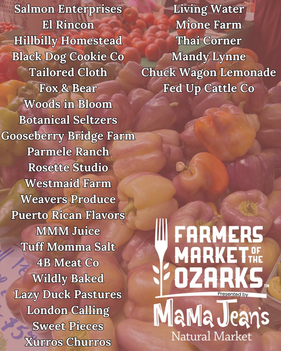 FMOzarks's tweet photo. Our wonderful vendors at Farmers Market of the Ozarks this Saturday, August 8th! https://t.co/l10uukCw7h