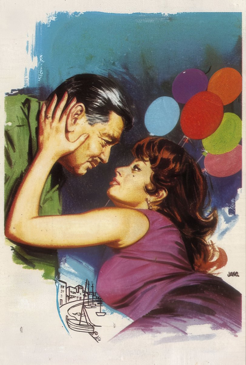 cosechadel66's tweet photo. Ilustración del genial Jano de los no menos estupendos Clark Gable y Sophia Loren para el cartel español de "Capri", 1960 #TalDíaComoHoy #LaPareja https://t.co/rasJUYzoTM