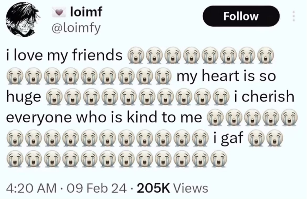 heartiicure's tweet photo. this is how i feel aboit all my oomfs https://t.co/XCjhJ7RJlR