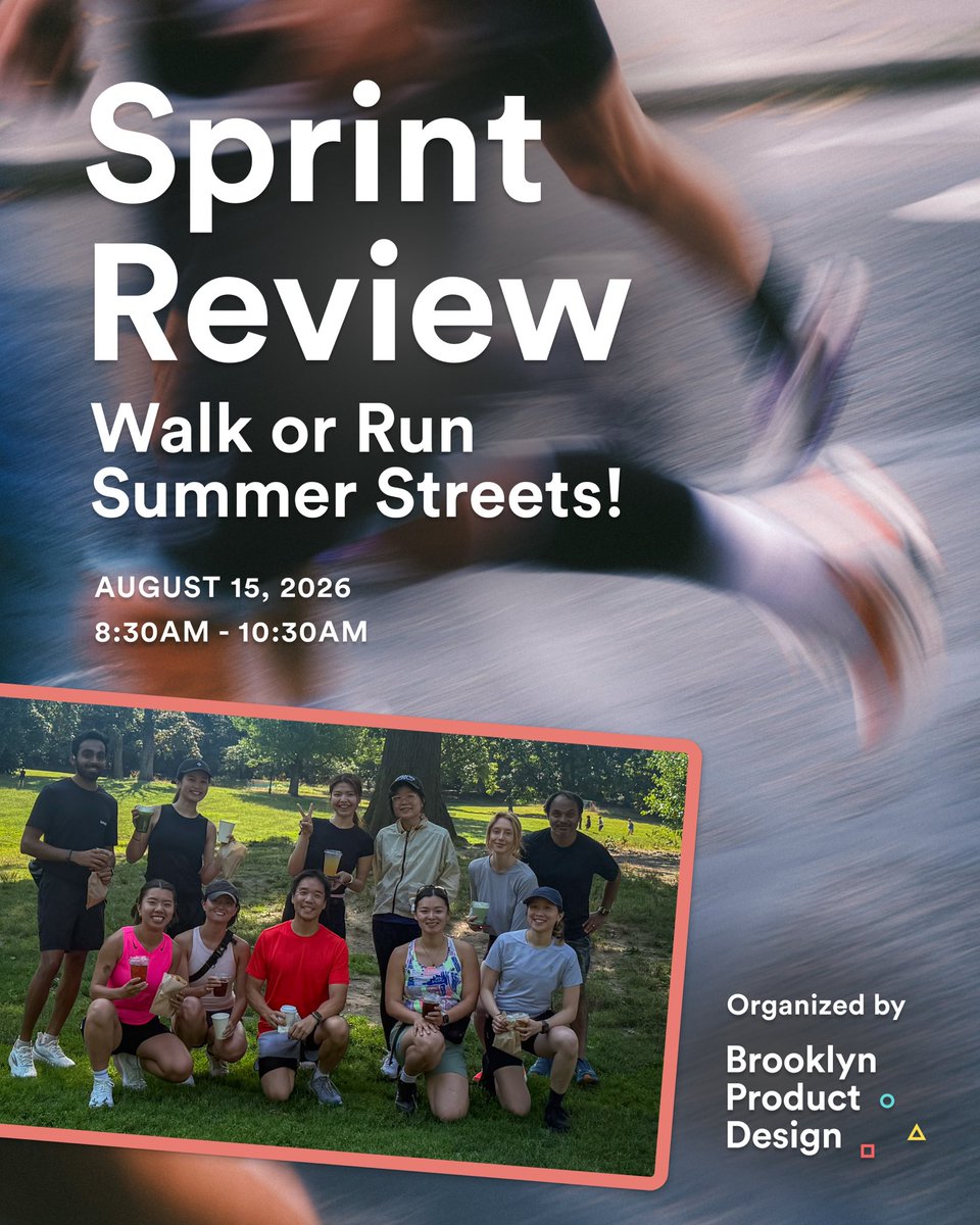 nyproductdesign's tweet photo. Our first Sprint Review welcomed a group of designers running a loop of Prospect Park!

Join our second Sprint Review starting in Madison Square Park, now with a walking group, as we head out onto the Summer Streets of Manhattan! 

https://t.co/hSY61ulsZP https://t.co/jMjYwHNSlO