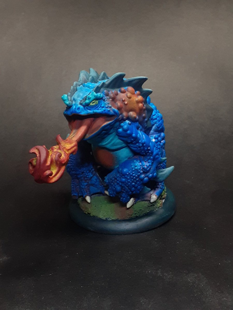 DrakeossDragoon's tweet photo. Still alive despite what life likes to throw at me. I've been trying to paint when I can and thought I would share the newest addition to my trollbloods army. My vrogger, and it was not until I was finishing him I realized I made Swampert lol https://t.co/EgGMCIMX5p