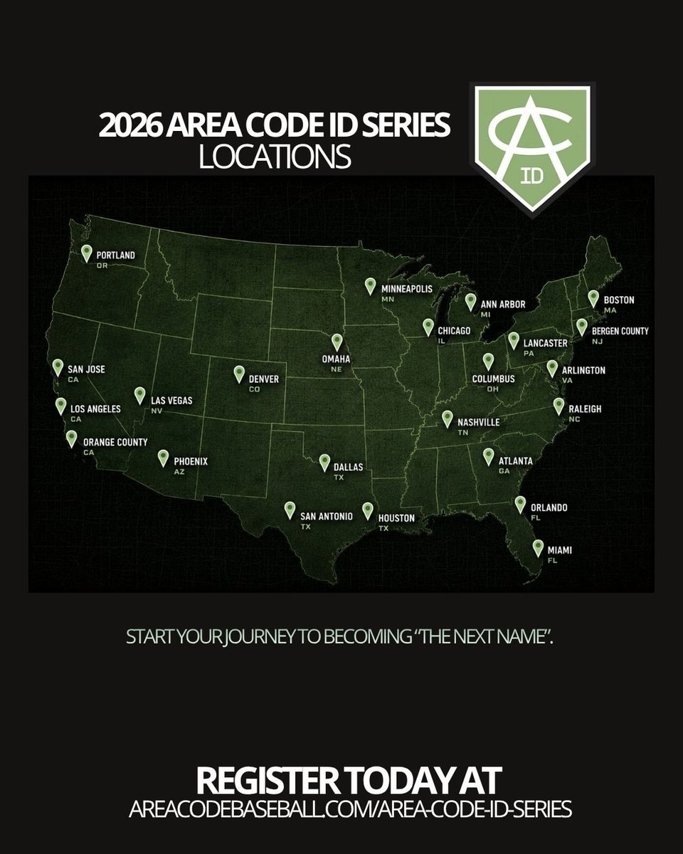 AreaCodeBSB's tweet photo. The Area Code ID Series is coming soon to a city near you!

Open to c/o 2027-2030’s, the ID Series is your opportunity to get seen — sign up today!

https://t.co/9ic1BenGgQ https://t.co/xx2O1N2jp1