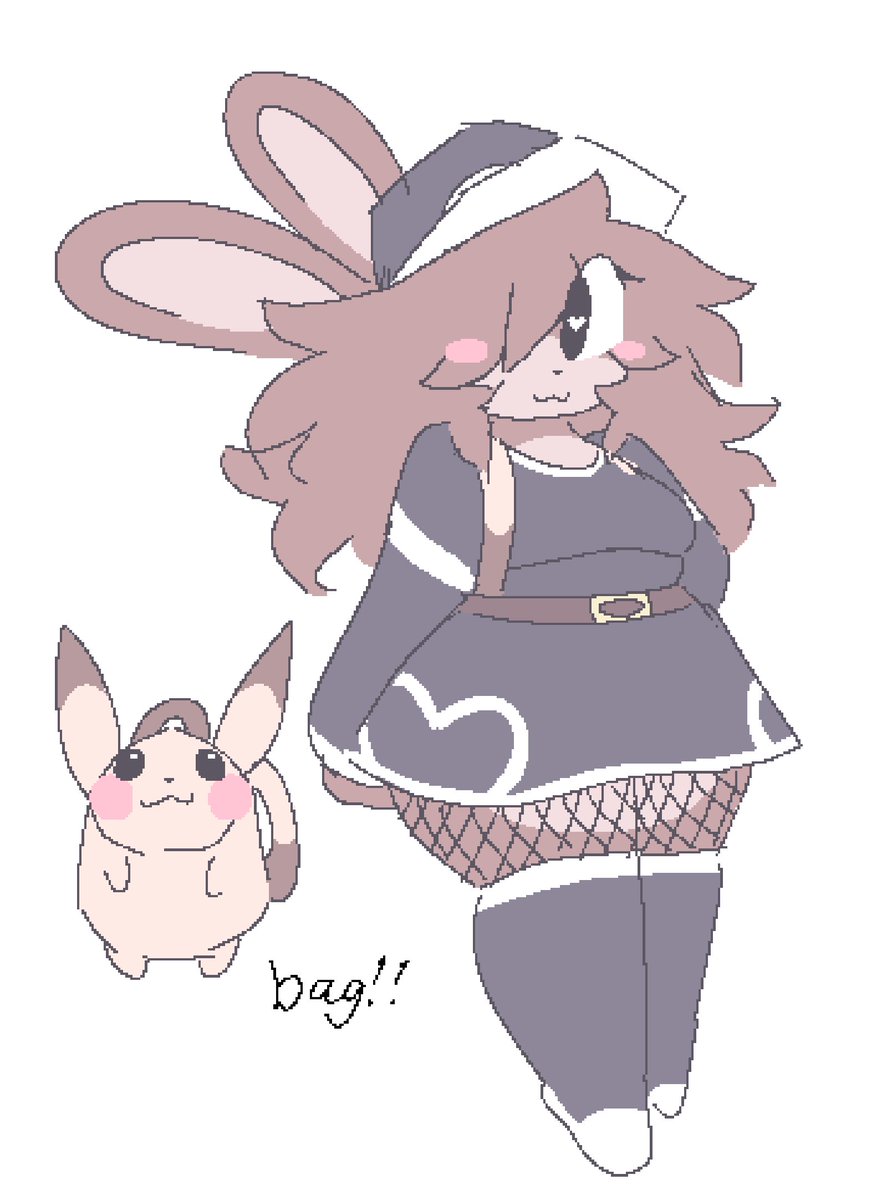 MIZMIKYU's tweet photo. the full designn!! ME IF I WAS A POKEMON TRAINER Ok!! https://t.co/G5isY0Iz71