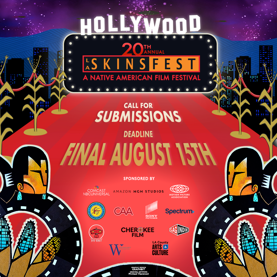 LASKINSFEST's tweet photo. 20th Annual LA SKINS FEST! Final Film Submission Deadline August 15th!
https://t.co/Qg68V7yQK7 to submit your film!
Be a part of the largest Native American Film Festival in the US!

#nativeamerican #filmfestival https://t.co/6KscWXJ7z8