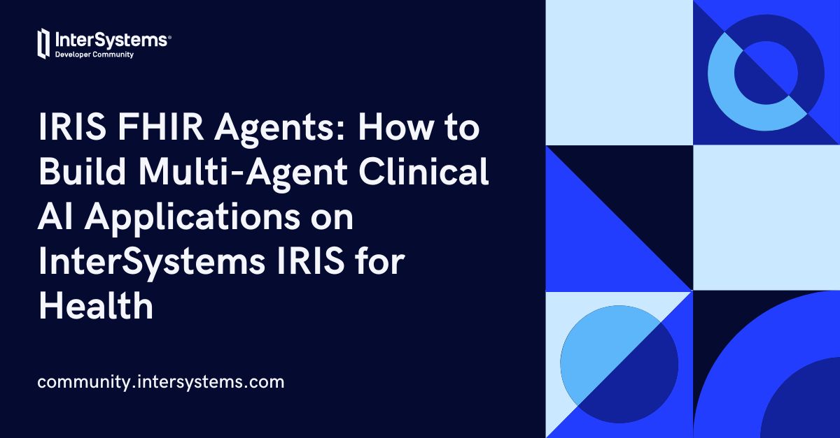 InterSystemsDev's tweet photo. 🎙️ IRIS FHIR Agents: multi-agent clinical AI on #IRISforHealth. Routing agent, Triage/Specialist/Pharmacy/FHIR agents, live vitals monitor, no-code Agent Builder. 50 clinical guidelines in Vector Search. Agents read AND write structured FHIR resources.
👇
https://t.co/R1eAuVlMUc https://t.co/syEJNzwd57