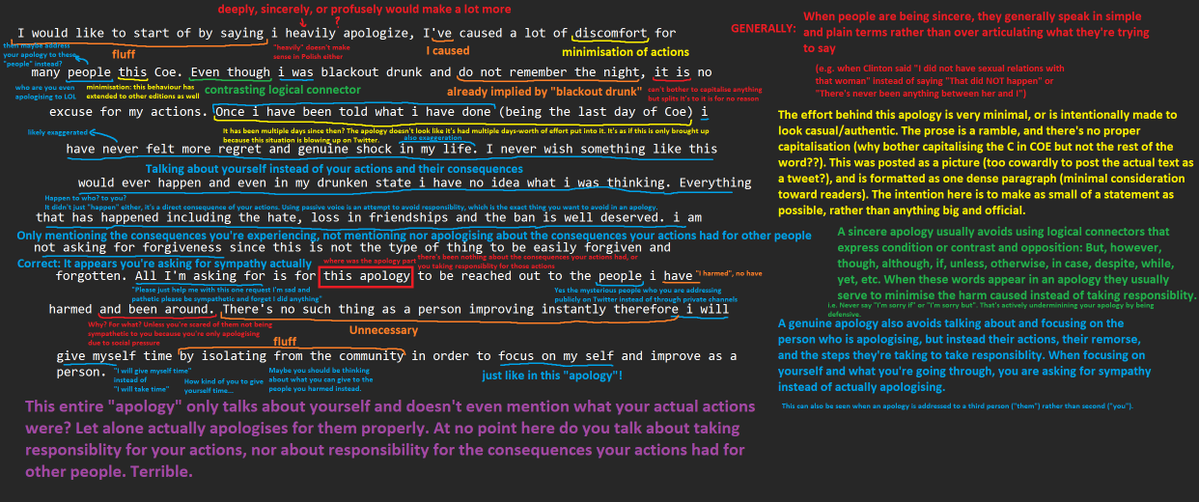 megahell0's tweet photo. reviewing the apology https://t.co/c9VT3Ji2Mz