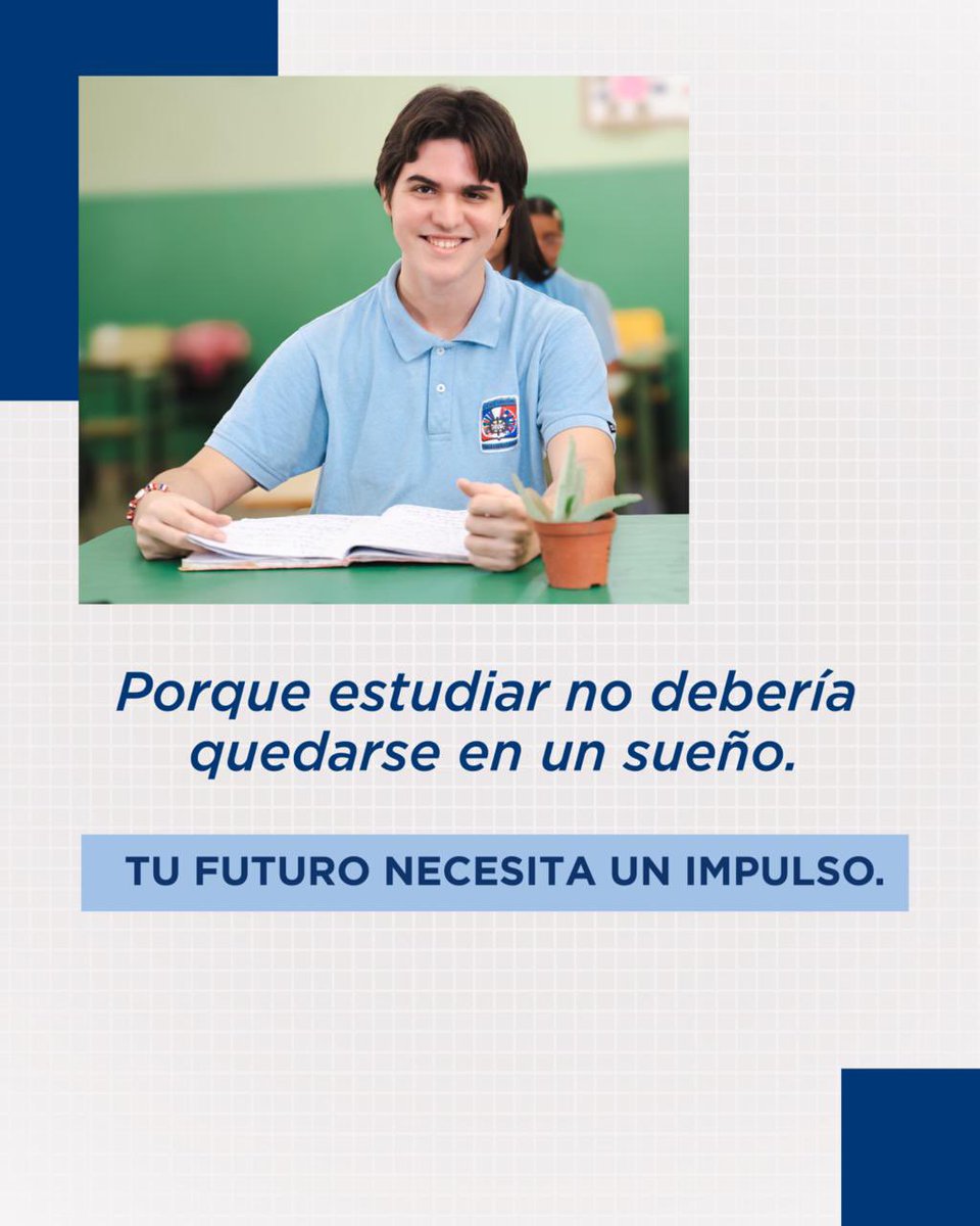 EducacionRDo's tweet photo. Hay metas que no deberían quedarse en pausa. 🎓 

Impulsa tu Futuro es el programa de crédito educativo del Estado dominicano que te brinda una alternativa de financiamiento para iniciar o continuar tus estudios superiores.

Si sueñas con cursar una carrera, un técnico o un posgrado, este programa puede ayudarte a dar el siguiente paso.

Desliza y conoce cómo funciona.