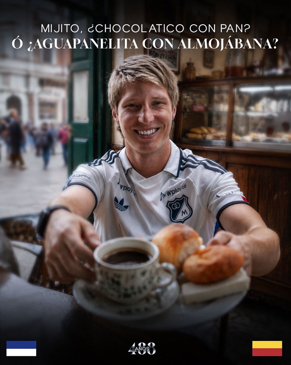 MillosFCoficial's tweet photo. ☕ Un tintico, una almojábana y una buena conversación. Así también se vive Bogotá. 💛❤️

Hoy celebramos 488 años de la ciudad que siempre nos hace sentir como en casa. 💙Ⓜ️ https://t.co/ol2KSqgOj8