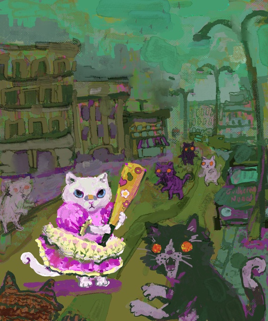 guilhernunes_'s tweet photo. Kitten decided to remain kawaii in a zombie apocalypse so as not to lose herself. https://t.co/a6eO00R4Ph