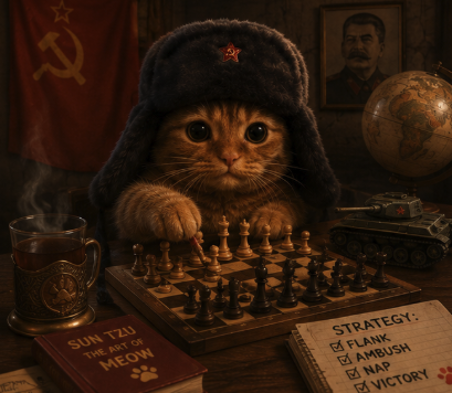 Sovicatsol's tweet photo. Practicing Sun Tzu The Art of The Meow https://t.co/ep84PCRs1J