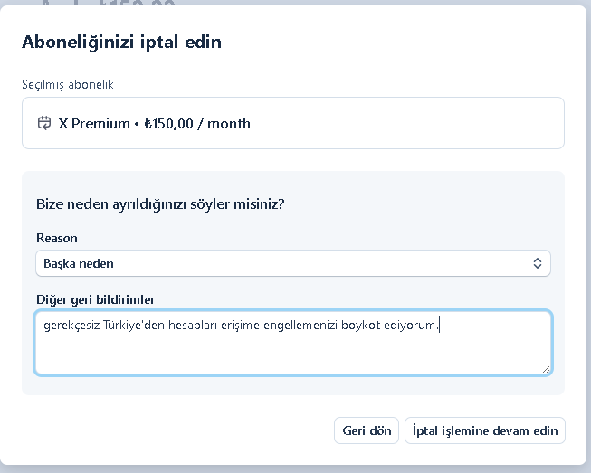 consiliertr's tweet photo. Türkiye'den hesapların erişme engellenmesini kabul etmiyorum. Ben de mavi tikimi iptal ediyorum.

X boykot oğlu boykottur. https://t.co/X09Z1wdrwt