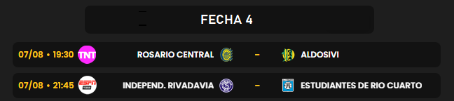 tribugoles's tweet photo. ⚽🔥 ¡ARRANCA LA FECHA 4! 🇦🇷🏆
Comienza una nueva jornada de la Liga.

📊 Estadísticas • 🧠 Trivia • 📅 Agenda
👉 https://t.co/VVusksf0ir

#RosarioCentral #Aldosivi #IndependienteRivadavia #EstudiantesRioCuarto #LigaProfesional #LPF #Fecha4 #FutbolArgentino #Futbol #Argentina https://t.co/tdSO2QxmC3