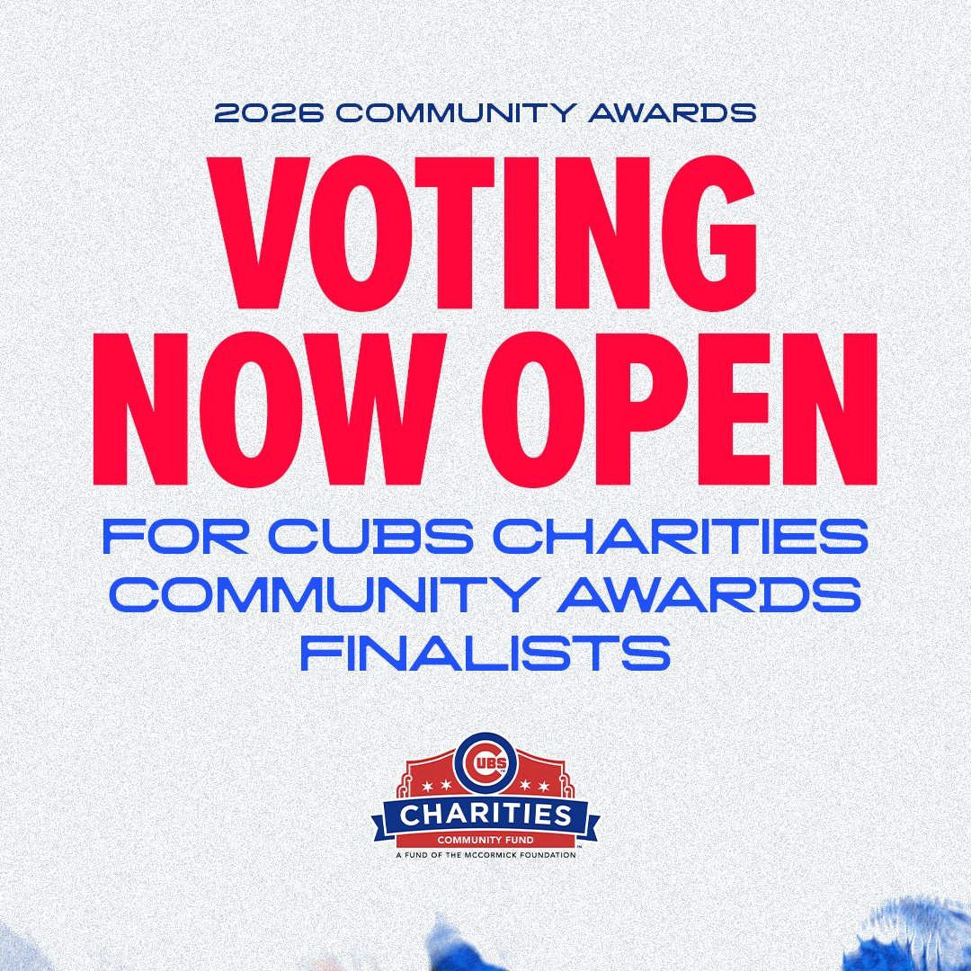 WatchMarquee's tweet photo. Voting is still open for the 2026 @CubsCharities Community Awards presented by the Robert R. McCormick Foundation!

🗳️ https://t.co/ahxjvAnV3K https://t.co/u8ASHSb359